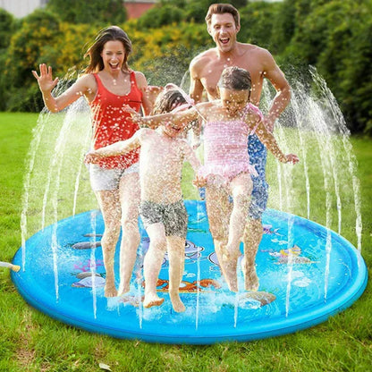 iFanze 68" Splash Pad for Toddlers, Sprinkler Splash Play Mat, Inflatable Summer Outdoor Water Toys for Children, Backyard Pool Party for Boys, Girls and Kids, Blue