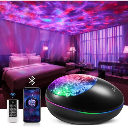 Galaxy Projector,Night Light Projector Star Projector Bedroom Ocean Wave Projector Kids White Noise Music Bluetooth Starlight,Projector Lamp Ceiling Timer Sensory Led Gift Room Remote