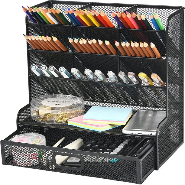 Hometimes Desk Organizer, Multi-Functional Pen Holder,Desktop Stationary Organizer,Cosmetic Storage Rack,Storage Rack for School Home Office Art Supplies