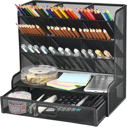 Hometimes Desk Organizer, Multi-Functional Pen Holder,Desktop Stationary Organizer,Cosmetic Storage Rack,Storage Rack for School Home Office Art Supplies