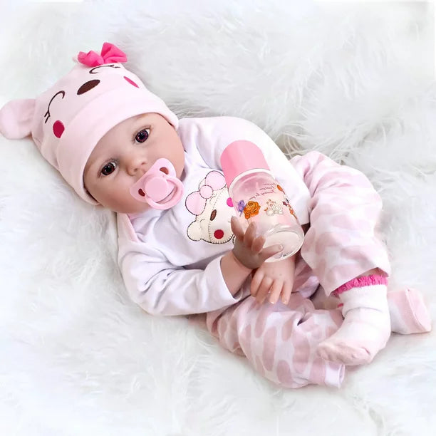 JoRocks 22" Reborn Baby Dolls , Newborn Baby Realistic Doll Handmade Lovely Lifelike Vinyl Baby Doll, Kids Toy Birthday Christmas Gift for Girls ,Pink