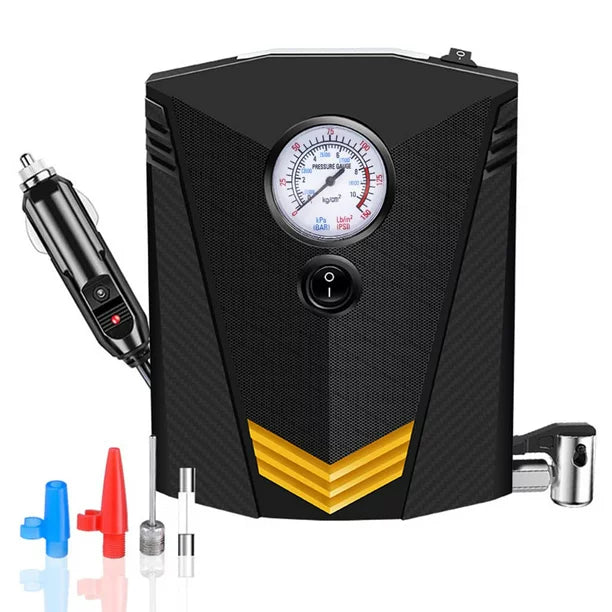 Ifanze Tire Inflator, Portable Air Compressor for Car, Auto Air Pump with LED Light 12V DC, 150PSI Tire Pump Electric Air Pump for Car, Bicycle, Motorcycle,Bikes,Balls,Balloons, Black