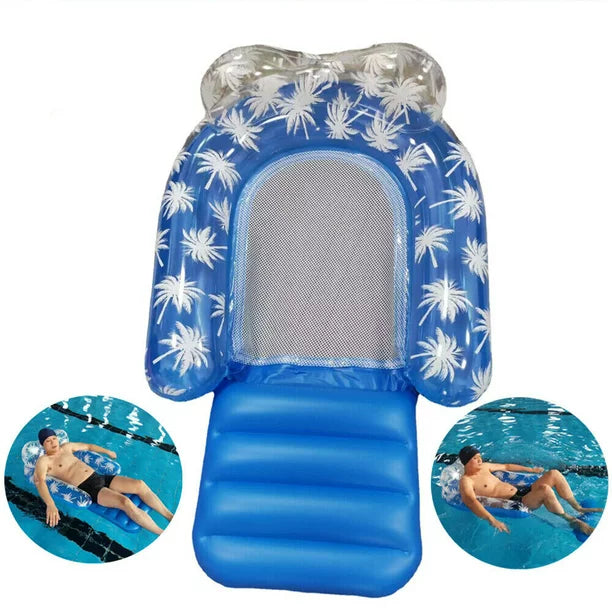 Ifanze Pool Floats, Inflatable Swimming Pool Loungers with Headrest for Pool Storage Toy, Beach Accessories, Water Hammock for Adults, Kids
