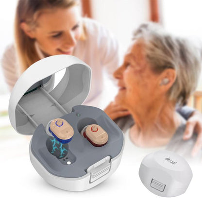 Doosl Rechargeable Hearing Ear Sound Amplifiers for Seniors, Digital Sound Enhancer Serve the Hardd of Hearing with Portable Charging Case, Noise Reducing, to Assist Hearing