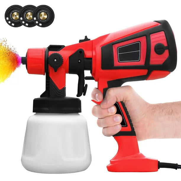 JoRocks Paint Sprayer, HVLP Electric Spray Paint Gun, 900ML, 3 Nozzles, 3 Patterns, Paint Sprayer for House Painting, Home Interior and Exterior, Furniture, Fence, Walls, Cabinet, Ceiling
