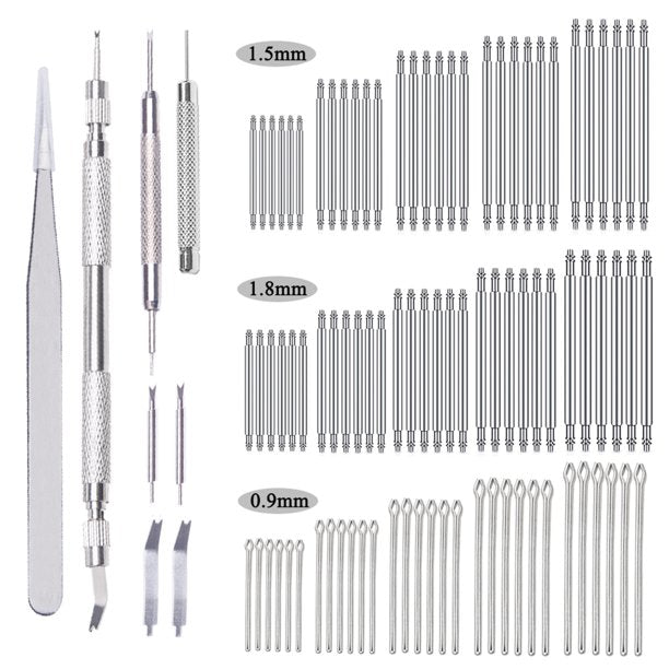 Aokelily 98PCS Spring Bar Tool Watch Band Tool Set, Watch Wrist Bands Strap Removal Repair Fix Kit with 4 Extra Tips Pins & Heavy Duty 316 Stainless Steel Pins