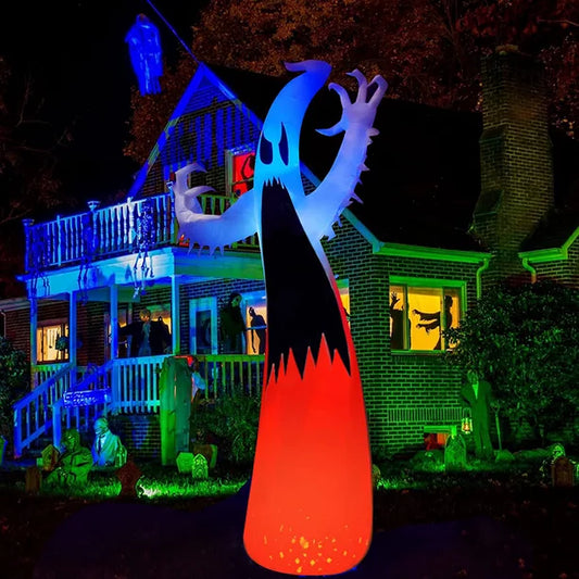 10ft Halloween Inflatables Ghost, Melliful Blow up with Color Changing LED Lights