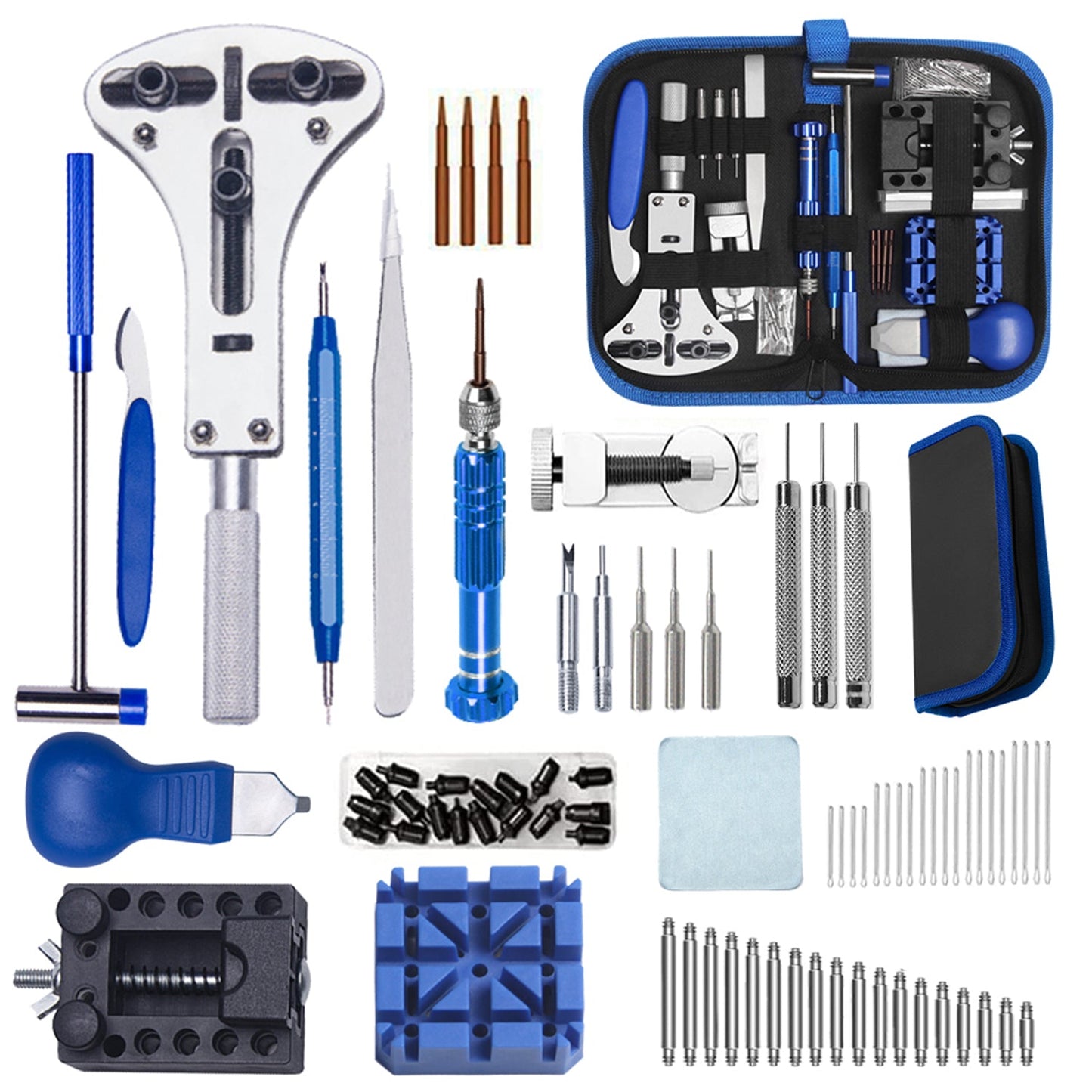 Aokelily Watch Repair Kit Professional 235PCS Watch Tools Kits Battery Replacement Watchband Link Remover Adjustment Watch Back Removal Opener Spring Bar Repair with Carrying Case