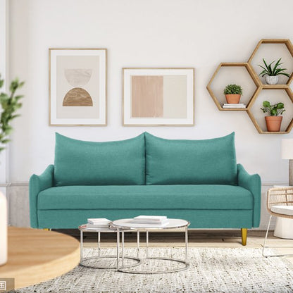 Kowilk Loveseat Sofa, 67'' Small Mid Century Modern Loveseats Couch for Living Room, Upholstered 2 Seater Sofa for Small Space, Apartment (Light Green)