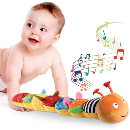 Baby Toy Musical Caterpillar Multicolor Infant Toy Crinkle Rattle Soft with Ruler Design, Bells and Rattle Educational Einsteins Toy Sensory Toddler Toy Toy for Newborn Boys Girls 0 3 6 12+Months