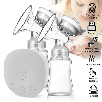 Ifanze Double Electric Breast Pumps, Nursing Breastfeeding Pump with 3 Modes & 9 Levels, Ultra-Quiet Pain Free Massaging Milk Pump for Travel Home, White