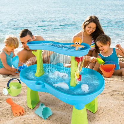 Sand and Water Table for Toddlers, Summer Outside Toys with 19PCS Accessory Set for Kids Boy Girls Aged 1 2 3+