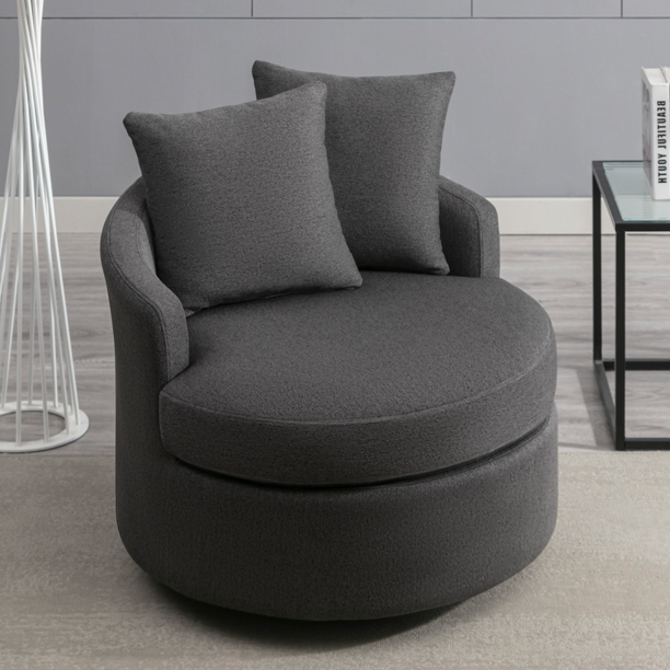 Mjkone 3 Pieces Sectional Sofa Couch Set,Living Room Cloud Sofa Furniture Set,Sofa+Loveseat+Chair for Living Room/Office/Apartment/Bedroom, Dark Grey