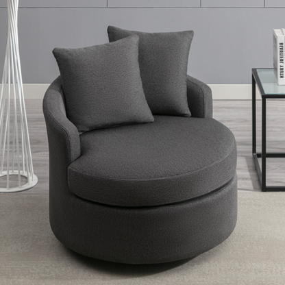 Mjkone 3 Pieces Sectional Sofa Couch Set,Living Room Cloud Sofa Furniture Set,Sofa+Loveseat+Chair for Living Room/Office/Apartment/Bedroom, Dark Grey