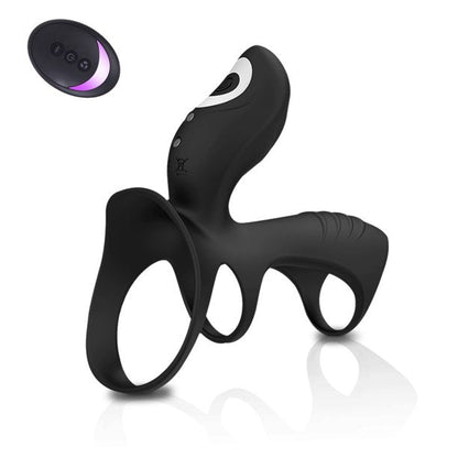AOPAR Vibrating Penis Rings Silicone Dual-motor Penis Ring with Remote Control Sex Toys for Men Women