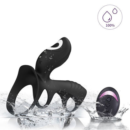 AOPAR Vibrating Penis Rings Silicone Dual-motor Penis Ring with Remote Control Sex Toys for Men Women