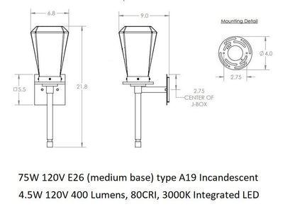 Beacon Outdoor Torch Wall Sconce