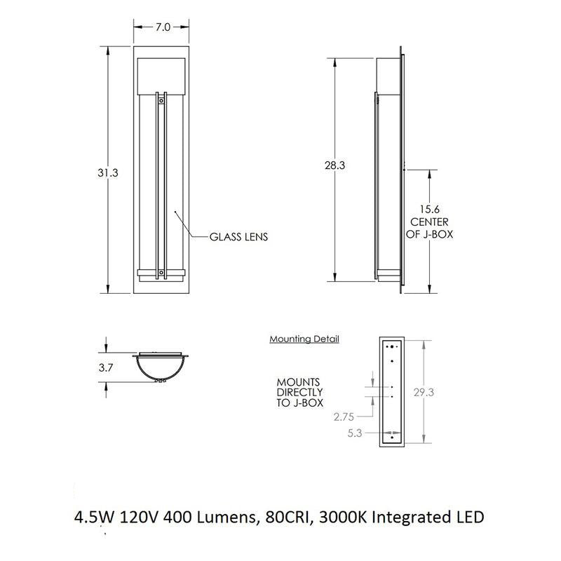Half Round Outdoor Wall Sconce with Metalwork