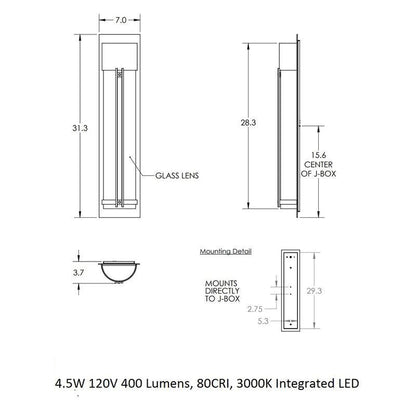 Half Round Outdoor Wall Sconce with Metalwork