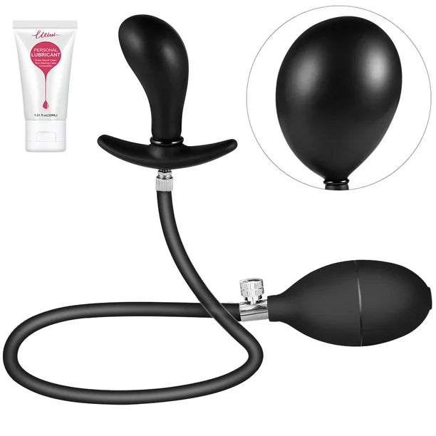 AOPAR Inflatable Anus Plug Adjustable Anal Massager Inflatable Butt Plug Sex Toys for Women Men, Black