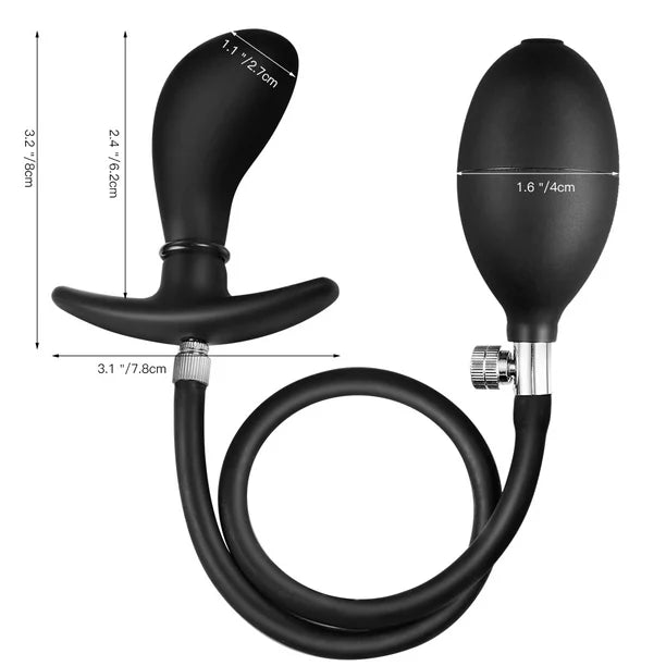 AOPAR Inflatable Anus Plug Adjustable Anal Massager Inflatable Butt Plug Sex Toys for Women Men, Black