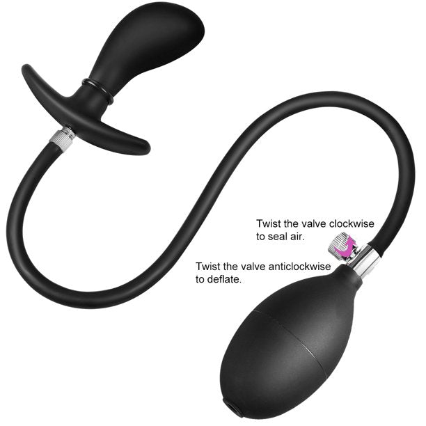 AOPAR Inflatable Anus Plug Adjustable Anal Massager Inflatable Butt Plug Sex Toys for Women Men, Black