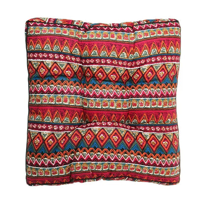 1PC Bohemian Outdoor Patio Chair Seat Pads, Square Floor Pillow, Kitchen Chair Seat Cushion Pads, Meditation Yoga Seating Cushion for Home Kitchen/Office/Garden Patio, 19.7" x 19.7" x 3.9"