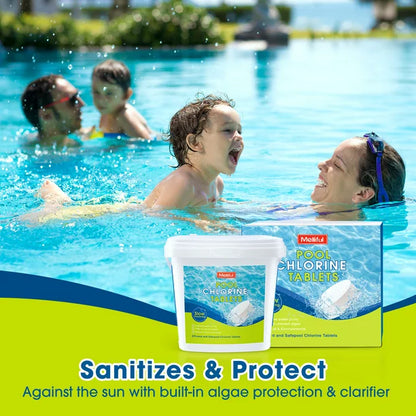 Meliful 1" Chlorine Tablets for Pool, Long Lasting Chlorine Stabilizer for Swimming Pools Hot Tubs and Spas(20g per Piece)