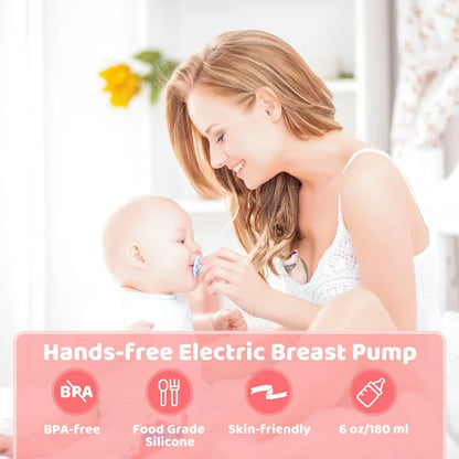 iFanze Double Wearable Breast Pumps, Hands Free Electric Breast Pump with 4 Modes, 12 Levels, 24mm Pink