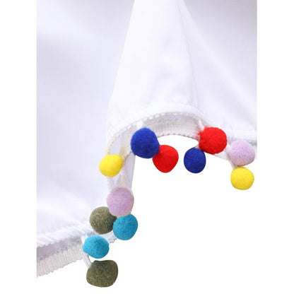 jaweiw Toddler Baby Girls Swimsuit Cover Up Beach Dresses Tassels Cover Up Pompom Poncho Rash Guards
