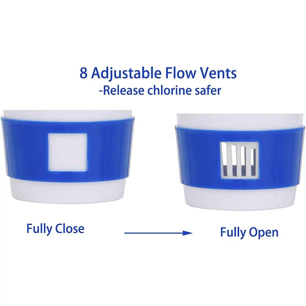 iFanze 5 inch Pool Chlorine Floating Dispenser, Compatible with 1" Chlorine Tablets and Bromine, Blue/White