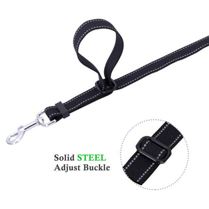 Snagle Paw Double Dog Leash, No Tangle Dog Leash Coupler - Trainer Leash - Two Dogs Adjustable Splitter Lead - Black