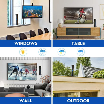 Doosl TV Antenna, 550+ Miles Range Indoor Outdoor Digital TV Antenna for Free Channels, Support 4K 1080P for Smart TV Old TV, Wall-Mounted