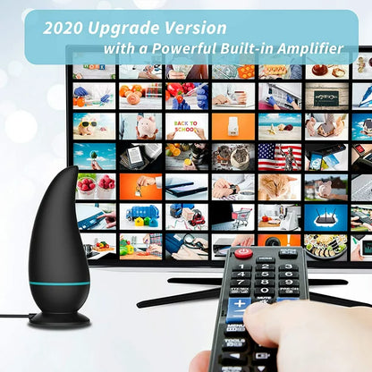 2021 Upgraded HD Digital TV Antenna Indoor/Outdoor Digital Antenna with Smart Amplifier Signal Booster/13ft Coax Cable