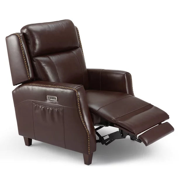 Power Lift Recliner Chair Leather Single Sofa Modern Armchair with Adjustable Backrest & Footrest Accent Lounge Chair for Living Room Home Theater