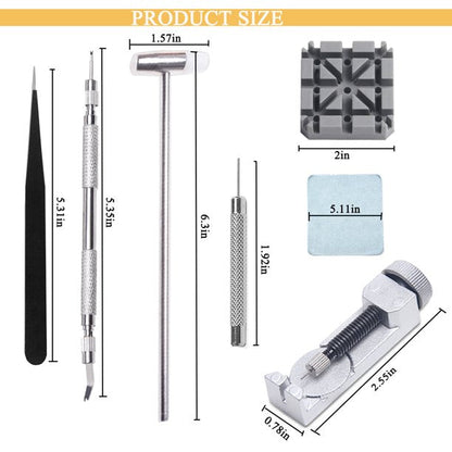 Aokelily Watch Link Removal Tool Kit, 522PCS in 1 Watch Repair Kit Spring Bar Tool Watch Tool Kit, Watch Band Strap Remover with 3 Extra Pins, 4 Tips Pins, 360PCS Link Pins