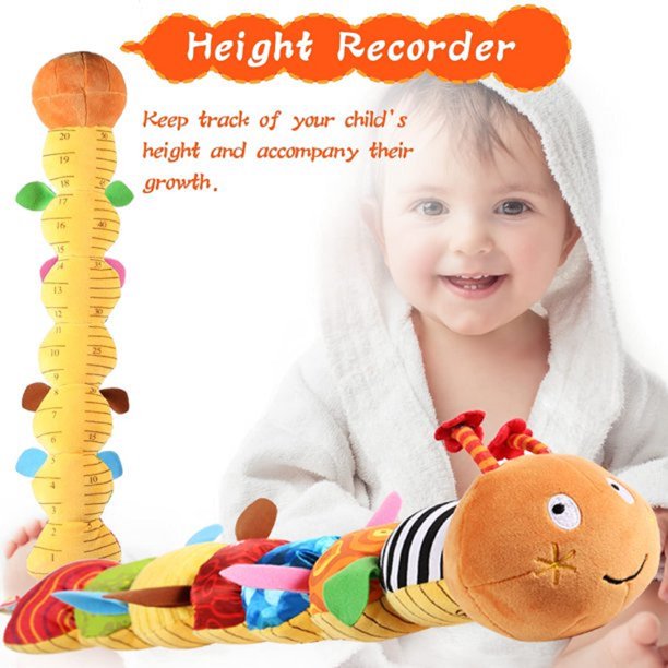Baby Toy Musical Caterpillar Multicolor Infant Toy Crinkle Rattle Soft with Ruler Design, Bells and Rattle Educational Einsteins Toy Sensory Toddler Toy Toy for Newborn Boys Girls 0 3 6 12+Months