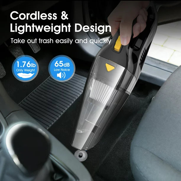 iFanze Portable Car Vacuum, 7kpa Powerful Handheld Vacuum Cordless Mini Cordless Vacuum Cleaner, 120W Rechargeable for Home Car, Black