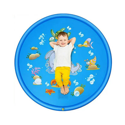 iFanze 68" Splash Pad for Toddlers, Sprinkler Splash Play Mat, Inflatable Summer Outdoor Water Toys for Children, Backyard Pool Party for Boys, Girls and Kids, Blue