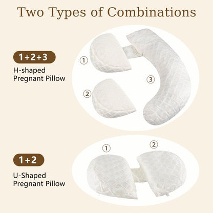 iFanze Pregnancy Pillows for Sleeping, Turkish Probiotic Fabric, White Gold