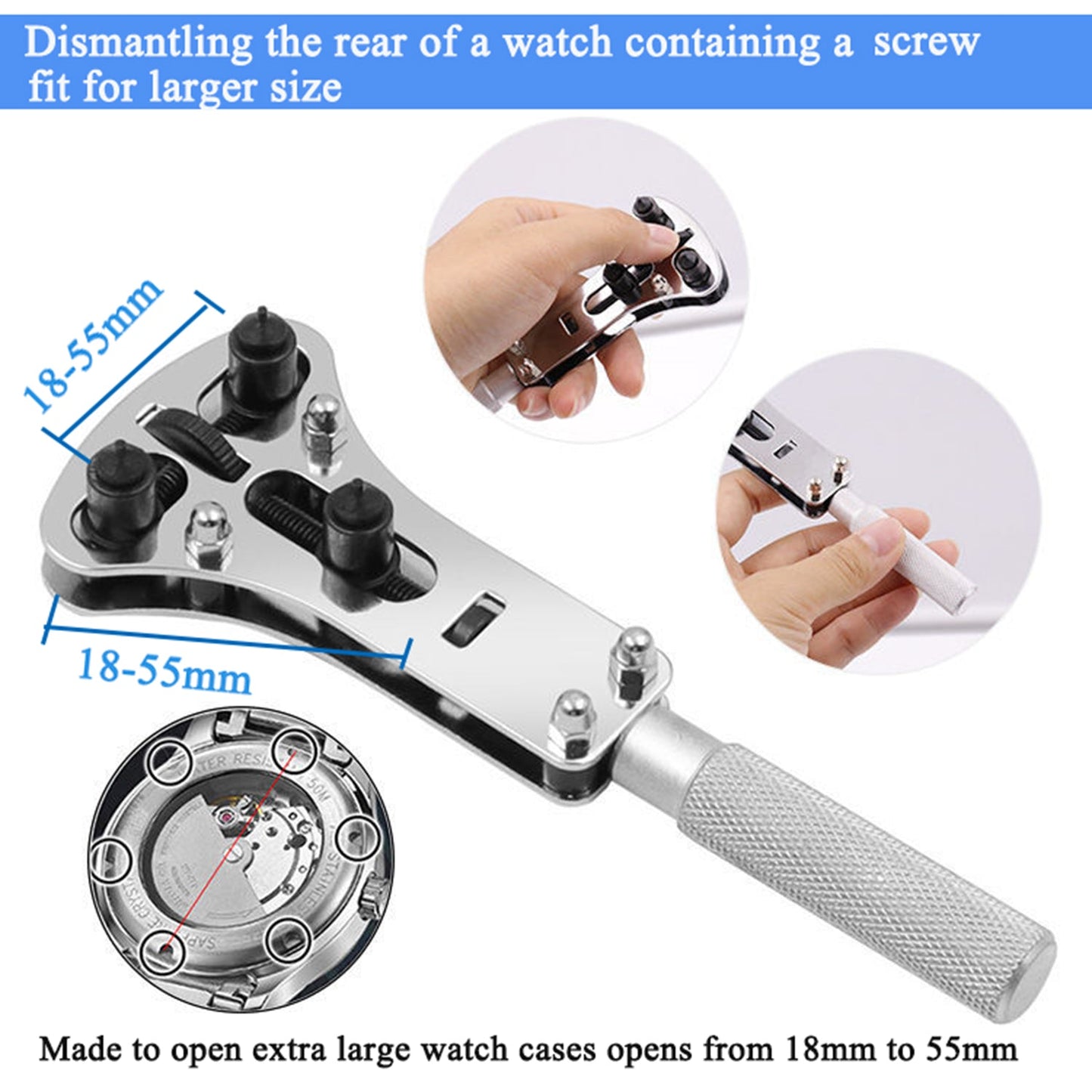 Aokelily Watch Repair Kit Professional 235PCS Watch Tools Kits Battery Replacement Watchband Link Remover Adjustment Watch Back Removal Opener Spring Bar Repair with Carrying Case