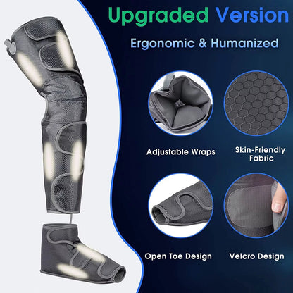 iFanze Leg Massager, Air Compression Thigh, Calf, Knee & Foot Massager for Circulation and Pain Relief, Muscles Relaxation, 2 Heat Levels, 4 Modes 4 Intensities