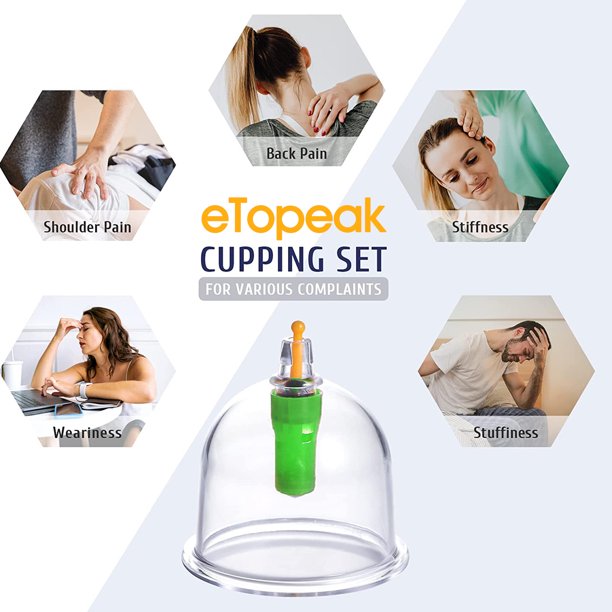 eTopeak 12 Cup Cupping Therapy Set, Biomagnetic Chinese Cupping Massage Cups