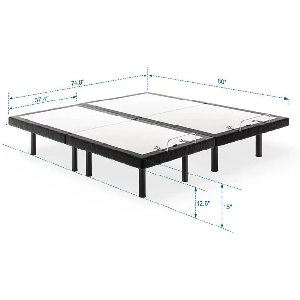 Split King Size Adjustable Bed Frame with USB Port and Head/ Foot Tilt,Remote Control,King Bed Frame Without Mattress