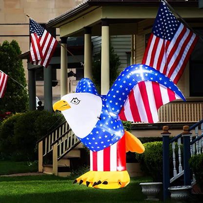 Melliful 6FT Patriotic 4th of July Inflatables, American Bald Eagle Blow up for Independence Day Decoration