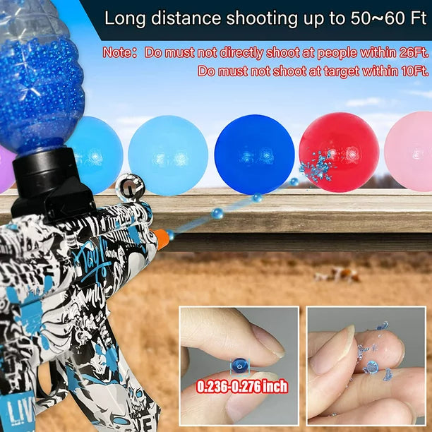 Automatic Gel Ball Blaster, with 35000 Water Beads, Splat Ball Shooting Game for Outdoor Activities, Gifts for Boys Girls Ages 12+