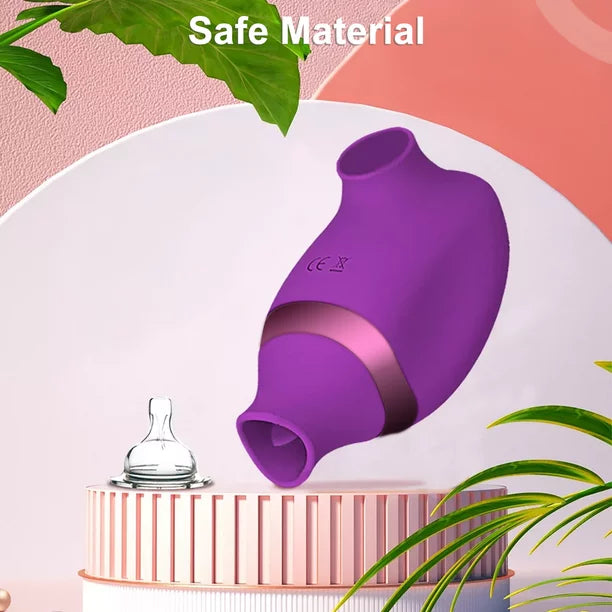Sucking Licking Vibrator Toy, 2-in-1 Tongue Licking & Clitoral Sucking Nipples Stimulator, 7 Modes Adult Sex Toys for Women Couples