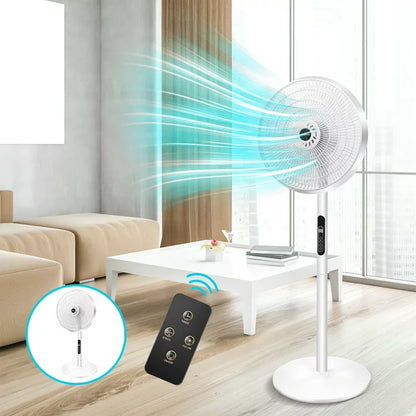 16" Pedestal Remote Control Oscillating Stand up Fan 9-Hour Timer, 8-Speed, Electric Cooling Fans for Home Office Bedroom Use