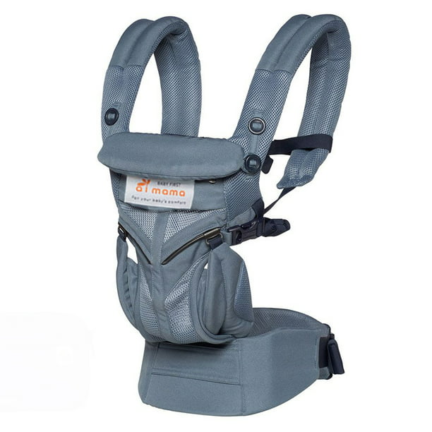 Ifanze Baby Carrier, Front and Back Baby Sling All-In-One Ergonomic Baby Carrier with Lumbar Support and Cool Air Mesh for Newborn to Toddler, up 45 lbs, Oxford Blue