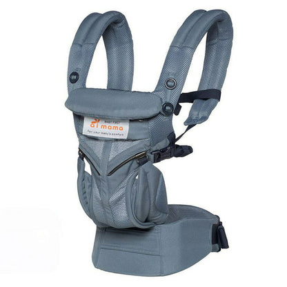 Ifanze Baby Carrier, Front and Back Baby Sling All-In-One Ergonomic Baby Carrier with Lumbar Support and Cool Air Mesh for Newborn to Toddler, up 45 lbs, Oxford Blue